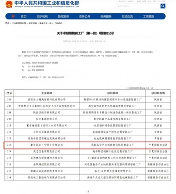 國家級認可 蒙牛寧夏工廠入選工信部首批“卓越級智能工廠”